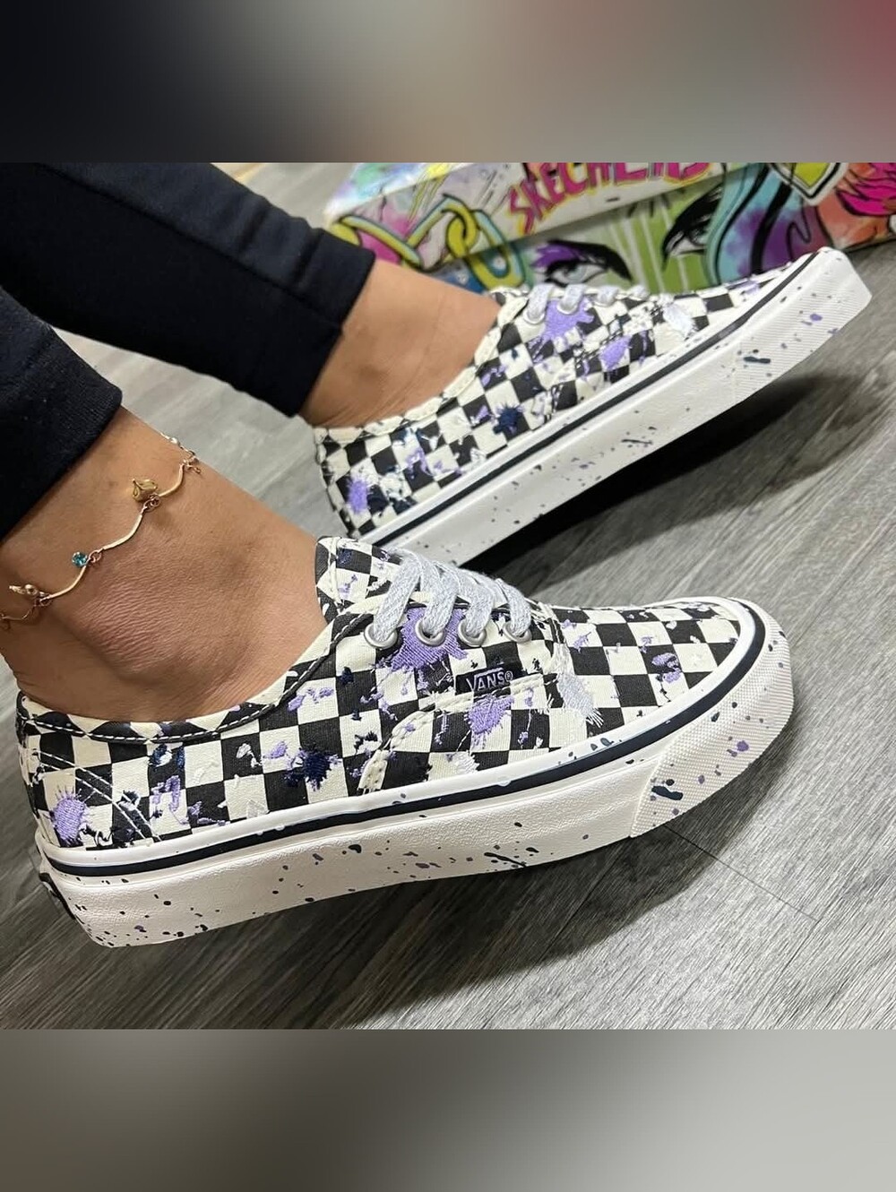 Vans Authentic 44 DX 'Anaheim Factory - Splatter Embroidery Checkerboard' 9